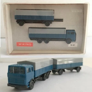 Wiking N 41 MERCEDES Autotreno pianale con rimorchio - Foto 1 di 1
