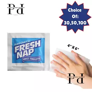 4" x 6" Lemon Scented Moist Towelette / Wet Nap Hand Wipe /Individually Packaged - Picture 1 of 1