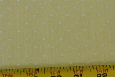 31" Long, Vintage, Tiny White Hearts on Yellow Light-Weight Cotton, P5704 - Image 1 of 4