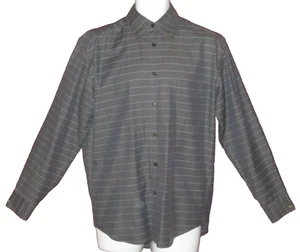 Men's Canali Shirt Long Sleeve Size 37 14 1/2 Button Front Gray Italy - Picture 1 of 8