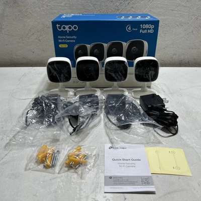 4-Pack Tapo C100 by TP-Link 1080P Indoor Security Camera 1080P WiFI 2-way audio
