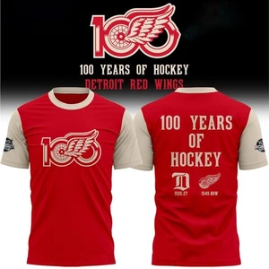 SALE! Detroit Red W 100 Years Anniversary Hockey Team AOP Gift Fan Made S-5XL - Picture 1 of 4