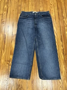 GAP Blue Jeans Baggy Wide Leg Distressed Vintage Y2K USA made Mens 38x30 - Picture 1 of 4