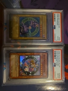 Yu-Gi-Oh! Dark Magician & Dark Magician Girl Combo! PSA 4 and PSA 8 - Picture 1 of 3