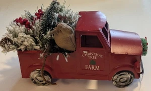 Christmas Holiday Red Pickup Truck Floral Arrangement Handmade Mouse 9" x 6" x 6 - Picture 1 of 7