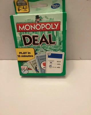 Monopoly Deal Card Game 2008 Hasbro Parker Brothers Original Edition Green Box - Image 1 of 3