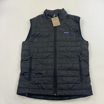 NEW Patagonia Mens Black Nano Puff Vest Size Small Primaloft *COMPANY LOGO* - Image 1 of 4