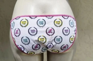 Y2K Victoria's Secret PINK LOVE LOGOS Extra Low-rise String Bikini Panty LARGE - Picture 1 of 9