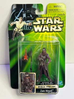 STAR WARS 2001 HASBRO POTF2 ZAM WESELL ATTACK OF CLONES SNEAK PREVIEW MOC ESTADO PERFEITO - Imagem 1 de 2