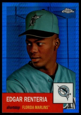 2022 Topps Chrome Platinum Anniversary #407 Edgar Renteria Blue Prism Refractor - Image 1 of 2