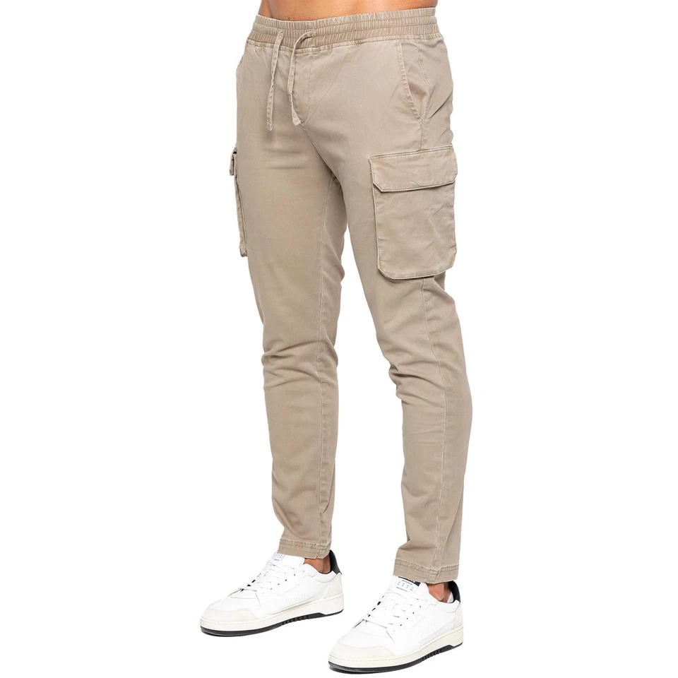 Pantalones cargo de trabajo informales de algodón con puños elásticos Enzo para hombre Foto 1 de 1