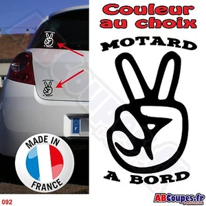 Sticker autocollant Motard à bord - Honda Yamaha Suzuki Kawasaki Ducati - 092 - Imagen 1 de 3