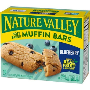 Nature Valley Soft-Baked Muffin Bars, Blueberry, Snack Bars, 10 Bars, 12.4 OZ - Picture 1 of 5