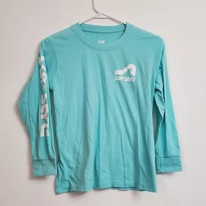 Surf Style Long Sleeve Shirt Kids Youth XL Aqua Robin's Egg Boy Girl Beach Skate - Picture 1 of 9