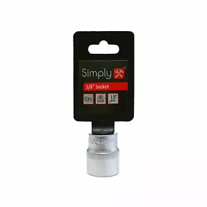 Standard 3/8" Socket - 15mm - 6 Point - Matt Finish - Simply SOC3815 - 1st Class - Picture 1 of 7