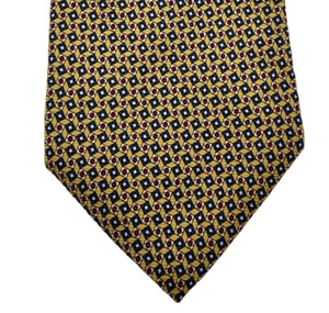 Lauren Ralph Lauren gelbe geometrische Krawatte aus 100 % Seide ~ Green Label ~ USA - Bild 1 von 4
