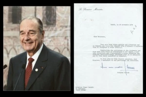 Jacques Chirac (1932-2019) - Ancienne lettre signée à M. Mazaud + Photo - 1974 - Imagen 1 de 3