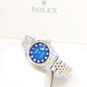 Rolex 26mm 18K Half Yellow Gold Blue Degrade Diamonds REF: 79173 (P Series) - Picture 1 of 4