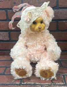 Vintage Wood Signed Robert Raikes Collectible Theodora Mohair Teddy Bear - Picture 1 of 15
