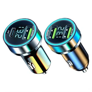 Fast Car Charger 2-Port Cigarette Lighter Socket Dual Adapter For iPhone Samsung - Photo 1 sur 11