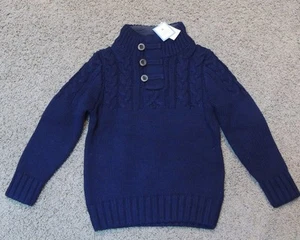 NEW Baby GAP Cable Knit Mock-neck Sweater for Boys/ 4 years/ Blue - Picture 1 of 8