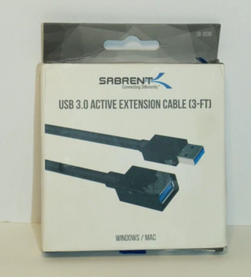 Sabrent USB 3.0 Extension Cable - A-Male to A-Female [Black] 3 Feet (CB-3030) - Image 1 of 4