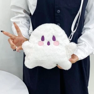 Cartoon Ghost Shoulder Bags Soft Plush Fluffy Handbags Women Female - Picture 1 of 12