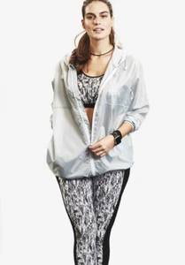 RP$40 NEW LIGHTWEIGHT ANORAK RAIN WIND JACKET +HOOD PACKABLE PLUS L 18W 20W - Picture 1 of 1