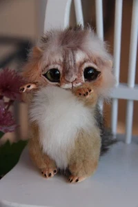 Fur Plush Toy Real Squirrel Handmade Art Doll Artist 5" for antique dolls - Picture 1 of 14