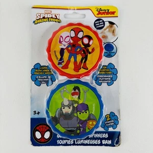 Marvel Spidey Amazing Friends Glowing Bath Spinners- Pack of 2 New - Picture 1 of 3