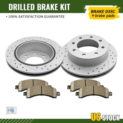 Rear Disc Rotor & Ceramic Brake Pad for Chevy Express 2500 3500 GMC Savana 2500 - Image 1 of 4
