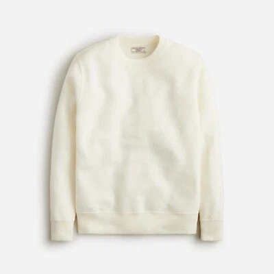 J. CREW Wallace & Barnes Mens Boiled Wool Crewneck Sweatshirt Sweater Ivory NWT - Image 1 of 4