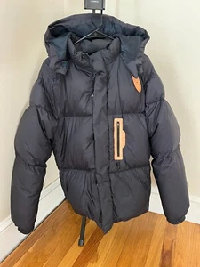 LOUIS VUITTON STAPLES EDITIN DOWNFILLED HOODY BLOUSON | NAVY BLUE PUFFER JACKET - Picture 1 of 3