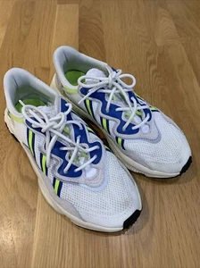 Mens Adidas Ozweego Trainers Size 8 Good Condition White Blue Yellow - Picture 1 of 24