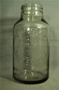 vintage old antique Horlick's Malted Milk M M large glass jar 11" - Picture 1 of 3