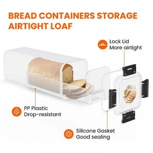 Bread Storage,Bread Keeper with Airtight Lid,Loaf Bread Saver ,Bread Box ,Pp - Picture 1 of 7