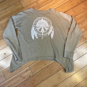 Volcom Brown Pullover Long Sleeve Sweater 10 Dream Catcher Print Woman Sz M - Picture 1 of 4