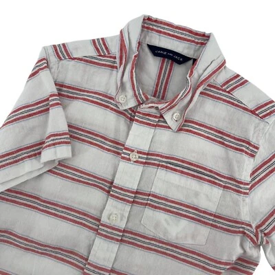 Janie and Jack Striped Button-Up Short Sleeve Shirt Kid's Size 6 - Image 1 of 4