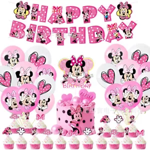 Minnie Mickey Mouse Kinder Geburtstag Party Dekoration Set Banner Ballons - Bild 1 von 10