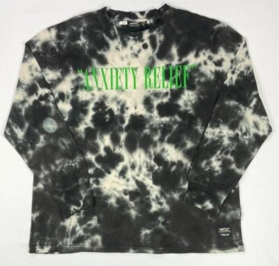 Men's WESC Anxiety Relief Legalize Marijuana Long Sleeve Tie Dye Shirt  - Изображение 1 из 2