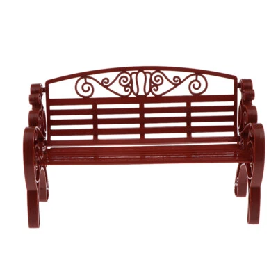 Panca da giardino in plastica marrone da giardino 1: 6 mobili miniatura da - Immagine 1 di 4