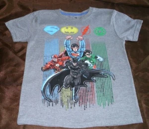 Justice League Batman Boys Short Sleeve T-shirt Gray Tee Size 7 New - Picture 1 of 2