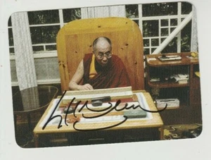 DALAI LAMA handsignierte handsignierte Gebetskarte extrem selten - Bild 1 von 2