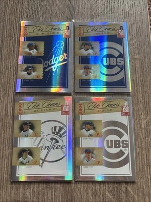 2005 Donruss Elite - Elite Teams /1000 /1500 (4) Card Lot Dodgers Cubs Yankees - Image 1 of 4
