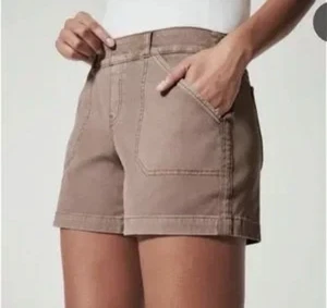 Spanx women’s Denim Shorts Small Mauve Pull On Twill - Picture 1 of 7