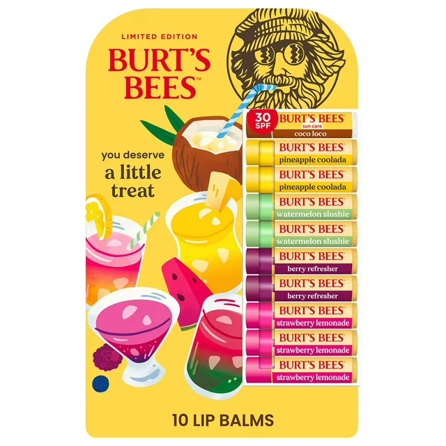 Pack de 10 bálsamos labiales inspirados en bebidas Burt’s Bees edición limitada Foto 1 de 4