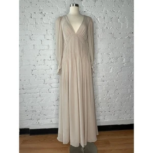 Couture Stella McCartney Carleigh Seide Georgette Maxikleid taupe 40 $ 2600  - Bild 1 von 12