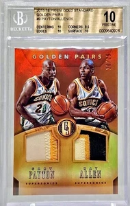 /25 BGS 10 Gary Payton Ray Allen 2015-16 Gold Standard Game Used GU Patch POP 1 - Picture 1 of 4
