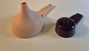 2 Tupperware Funnels Pink 1227 Large Hershey Kiss Style & Plum 877 Small - NEW - Picture 1 of 6