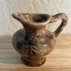 Vintage Pine Cone Pottery Pitcher Ceramic 3” - Picture 1 of 4